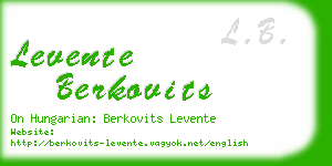 levente berkovits business card
